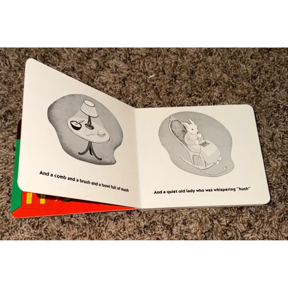 Scholastic-Goodnight Moon Board Book & Plush Gray Bunny 14